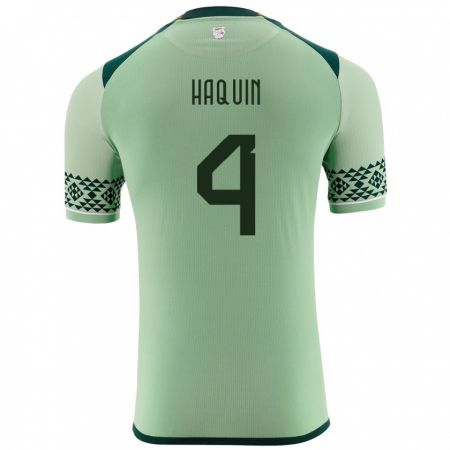 Kandiny Bambino Maglia Bolivia Luis Haquín #4 Verde Chiaro Kit Gara Home 24-26 Maglietta