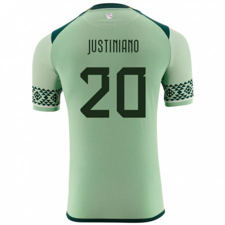 Kandiny Bambino Maglia Bolivia Leonardo Justiniano #20 Verde Chiaro Kit Gara Home 24-26 Maglietta