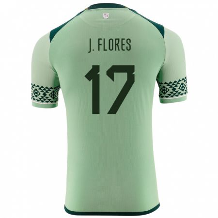 Kandiny Bambino Maglia Bolivia José Flores #17 Verde Chiaro Kit Gara Home 24-26 Maglietta