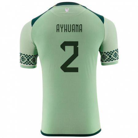 Kandiny Bambino Maglia Bolivia Anderson Ayhuana #2 Verde Chiaro Kit Gara Home 24-26 Maglietta