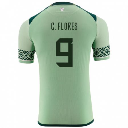 Kandiny Bambino Maglia Bolivia Cesar Flores #9 Verde Chiaro Kit Gara Home 24-26 Maglietta