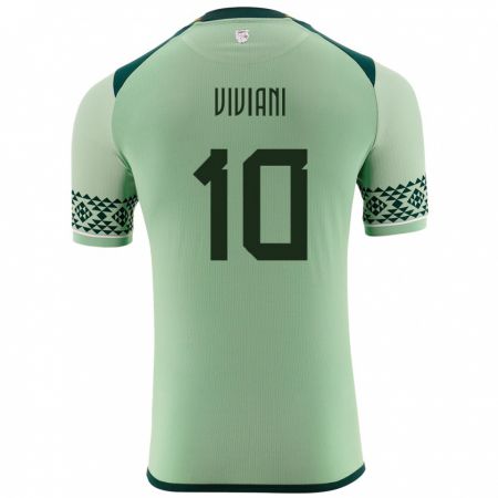 Kandiny Niño Camiseta Bolivia Leonardo Viviani #10 Verde Claro 1ª Equipación 24-26 La Camisa México