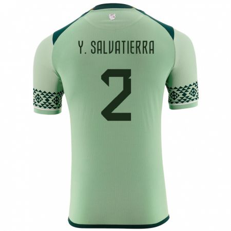 Kandiny Niño Camiseta Bolivia Yuditaz Jimena Salvatierra #2 Verde Claro 1ª Equipación 24-26 La Camisa México