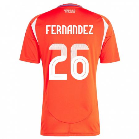 Kandiny Kinder Chile Nicolás Fernández #26 Rot Heimtrikot Trikot 24-26 T-Shirt Österreich