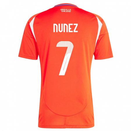 Kandiny Kinderen Chili Marcelino Núñez #7 Rood Thuisshirt Thuistenue 24-26 T-Shirt België