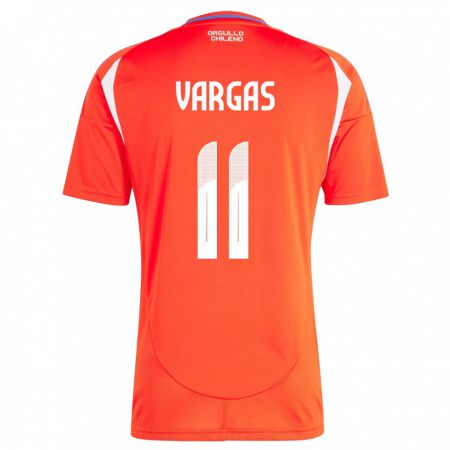 Kandiny Kinderen Chili Eduardo Vargas #11 Rood Thuisshirt Thuistenue 24-26 T-Shirt