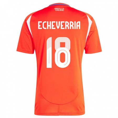 Kandiny Kinderen Chili Rodrigo Echeverría #18 Rood Thuisshirt Thuistenue 24-26 T-Shirt België