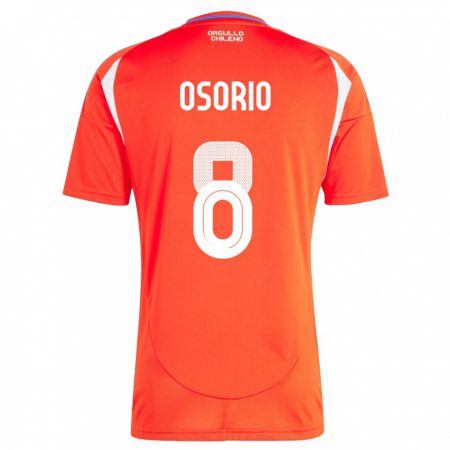 Kandiny Bambino Maglia Cile Darío Osorio #8 Rosso Kit Gara Home 24-26 Maglietta