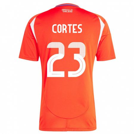 Kandiny Kinder Chile Brayan Cortés #23 Rot Heimtrikot Trikot 24-26 T-Shirt Österreich