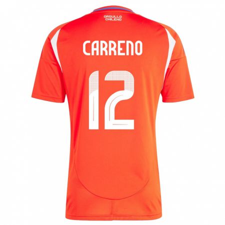 Kandiny Bambino Maglia Cile Diego Carreño #12 Rosso Kit Gara Home 24-26 Maglietta