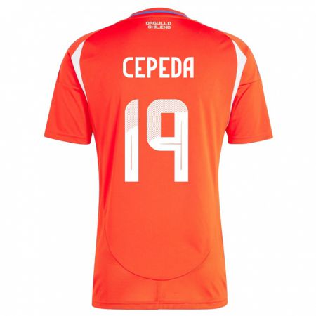 Kandiny Kinder Chile Lucas Cepeda #19 Rot Heimtrikot Trikot 24-26 T-Shirt Österreich