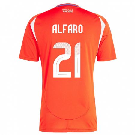 Kandiny Kinder Chile Julián Alfaro #21 Rot Heimtrikot Trikot 24-26 T-Shirt Österreich