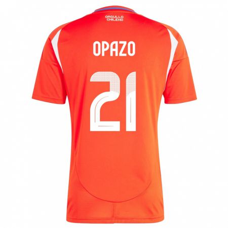 Kandiny Kinder Chile Diego Opazo #21 Rot Heimtrikot Trikot 24-26 T-Shirt Österreich