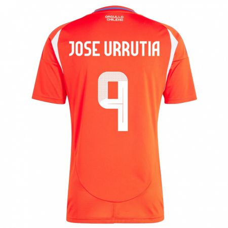 Kandiny Kinder Chile María José Urrutia #9 Rot Heimtrikot Trikot 24-26 T-Shirt Österreich