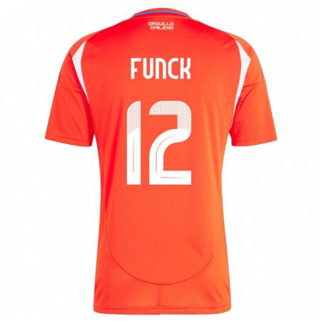 Kandiny Kinder Chile Martina Funck #12 Rot Heimtrikot Trikot 24-26 T-Shirt Österreich