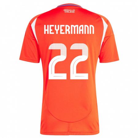 Kandiny Kinder Chile Agustina Heyermann #22 Rot Heimtrikot Trikot 24-26 T-Shirt Österreich