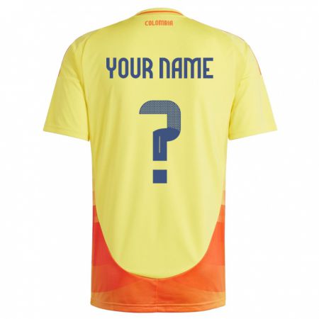 Kandiny Bambino Maglia Colombia Il Tuo Nome #0 Giallo Kit Gara Home 24-26 Maglietta