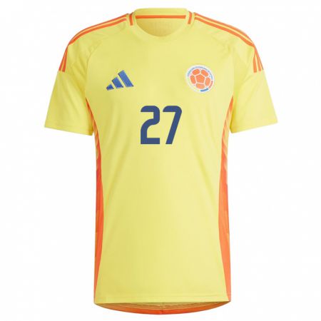 Kandiny Kinderen Colombia Natalia Gaitán #27 Geel Thuisshirt Thuistenue 24-26 T-Shirt België