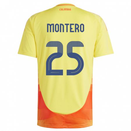 Kandiny Bambino Maglia Colombia Álvaro Montero #25 Giallo Kit Gara Home 24-26 Maglietta