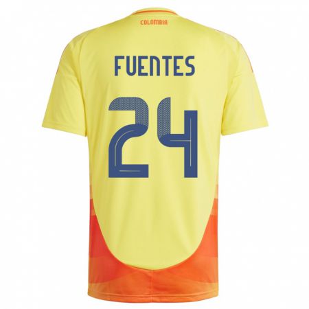 Kandiny Kinderen Colombia Gabriel Fuentes #24 Geel Thuisshirt Thuistenue 24-26 T-Shirt