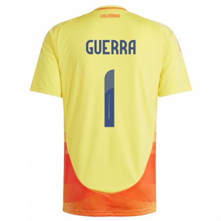 Kandiny Kinderen Colombia Sebastián Guerra #1 Geel Thuisshirt Thuistenue 24-26 T-Shirt België