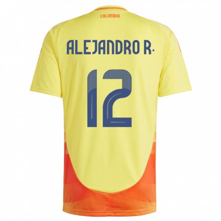 Kandiny Kinderen Colombia Alejandro Rodríguez #12 Geel Thuisshirt Thuistenue 24-26 T-Shirt