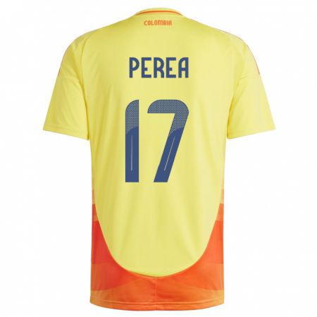 Kandiny Kinderen Colombia Óscar Perea #17 Geel Thuisshirt Thuistenue 24-26 T-Shirt België