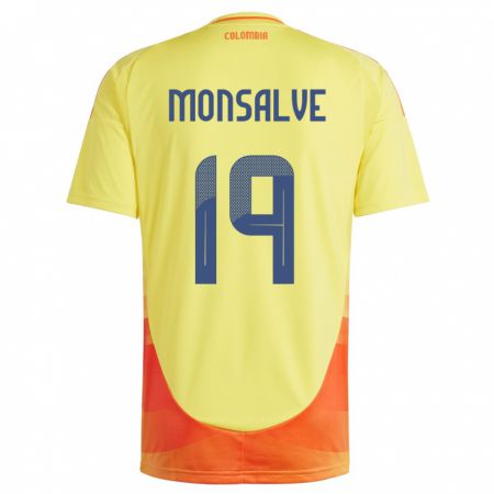 Kandiny Kinderen Colombia Miguel Monsalve #19 Geel Thuisshirt Thuistenue 24-26 T-Shirt België