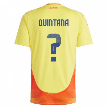 Kandiny Bambino Maglia Colombia Juan Quintana #0 Giallo Kit Gara Home 24-26 Maglietta