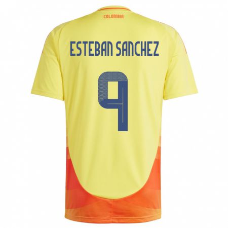 Kandiny Kinderen Colombia Juan Esteban Sánchez #9 Geel Thuisshirt Thuistenue 24-26 T-Shirt België