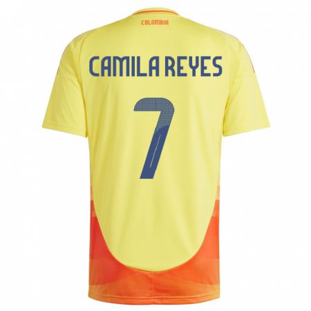 Kandiny Bambino Maglia Colombia María Camila Reyes #7 Giallo Kit Gara Home 24-26 Maglietta