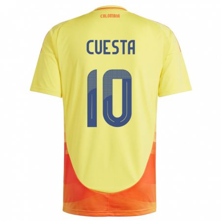 Kandiny Bambino Maglia Colombia Yisela Cuesta #10 Giallo Kit Gara Home 24-26 Maglietta