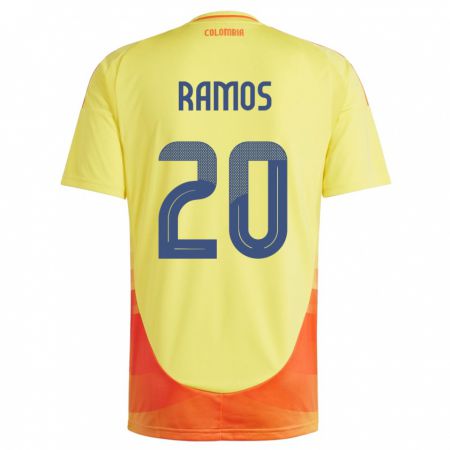 KandinyキッズコロンビアMónica Ramos#20黄ホームシャツ24-26ジャージーユニフォーム