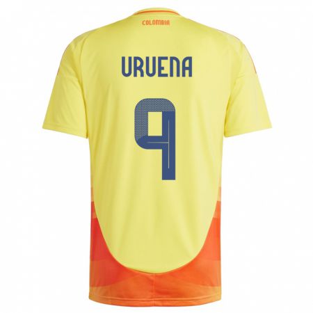 Kandiny Kinderen Colombia Gabriela Urueña #9 Geel Thuisshirt Thuistenue 24-26 T-Shirt België