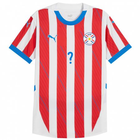 Kandiny Kinderen Paraguay María Segovia #0 Wit Rood Thuisshirt Thuistenue 24-26 T-Shirt België