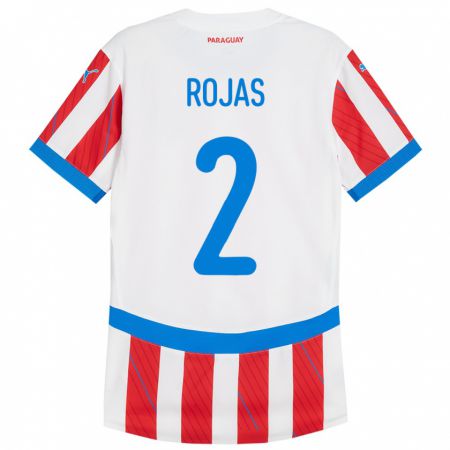 Kandiny Kinder Paraguay Robert Rojas #2 Weiß Rot Heimtrikot Trikot 24-26 T-Shirt Österreich