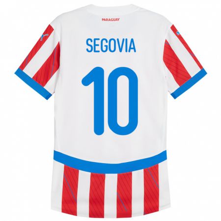 Kandiny Bambino Maglia Paraguay Matías Segovia #10 Bianco Rosso Kit Gara Home 24-26 Maglietta