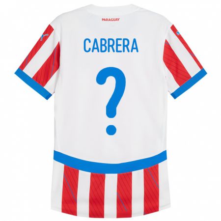 Kandiny Kinderen Paraguay Ivan Cabrera #0 Wit Rood Thuisshirt Thuistenue 24-26 T-Shirt België