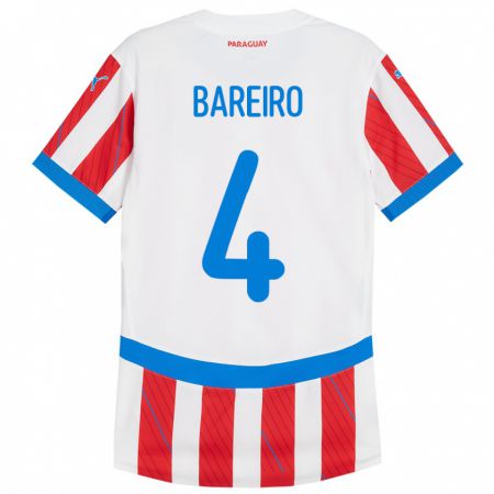 Kandiny Kinder Paraguay Daysy Bareiro #4 Weiß Rot Heimtrikot Trikot 24-26 T-Shirt Österreich