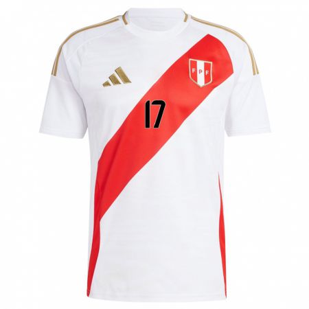 Kandiny Kinderen Peru Fabiola Herrera #17 Wit Thuisshirt Thuistenue 24-26 T-Shirt België