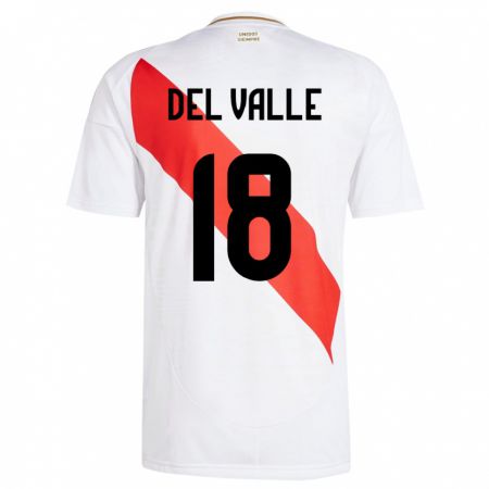 Kandiny Kinderen Peru Yamir Del Valle #18 Wit Thuisshirt Thuistenue 24-26 T-Shirt België