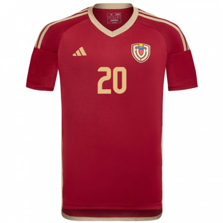 Kandiny Niño Camiseta Venezuela Wilker Ángel #20 Borgoña 1ª Equipación 24-26 La Camisa México