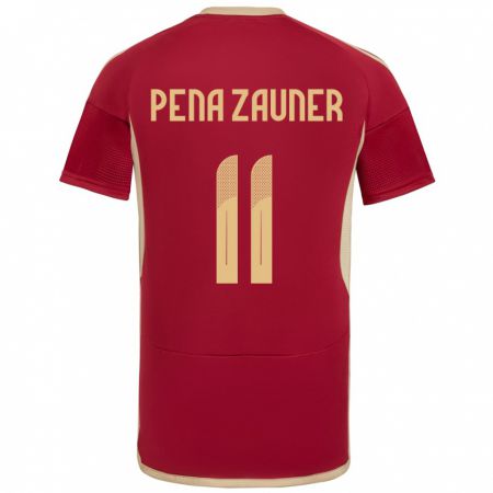 Kandiny Kinder Venezuela Enrique Peña Zauner #11 Burgund Heimtrikot Trikot 24-26 T-Shirt Österreich