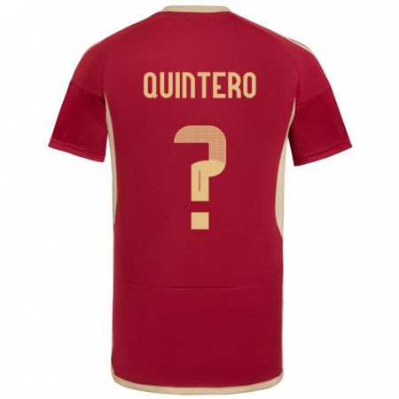 Kandiny Kinder Venezuela Teo Quintero #0 Burgund Heimtrikot Trikot 24-26 T-Shirt Österreich