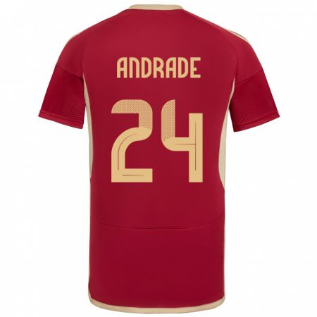 Kandiny Kinderen Venezuela Kervin Andrade #24 Bourgondië Thuisshirt Thuistenue 24-26 T-Shirt België