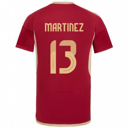 Kandiny Niño Camiseta Venezuela José Martínez #13 Borgoña 1ª Equipación 24-26 La Camisa México