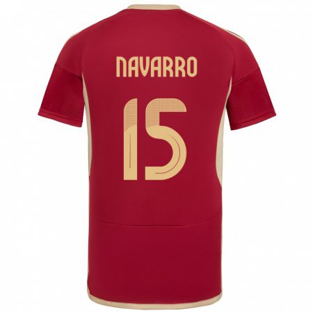 Kandiny Niño Camiseta Venezuela Miguel Navarro #15 Borgoña 1ª Equipación 24-26 La Camisa México