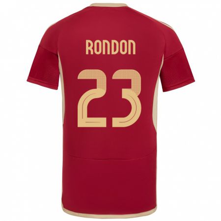 Kandiny Bambino Maglia Venezuela Salomón Rondón #23 Borgogna Kit Gara Home 24-26 Maglietta