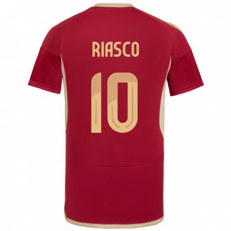 Kandiny Niño Camiseta Venezuela José Riasco #10 Borgoña 1ª Equipación 24-26 La Camisa México