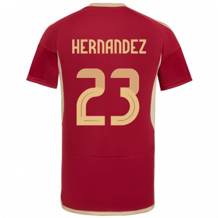 Kandiny Kinderen Venezuela Luifer Hernández #23 Bourgondië Thuisshirt Thuistenue 24-26 T-Shirt België